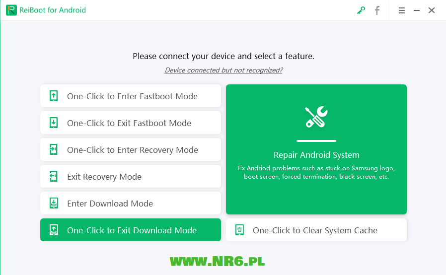 One Click to Exit Download Mode - ReiBoot for Android